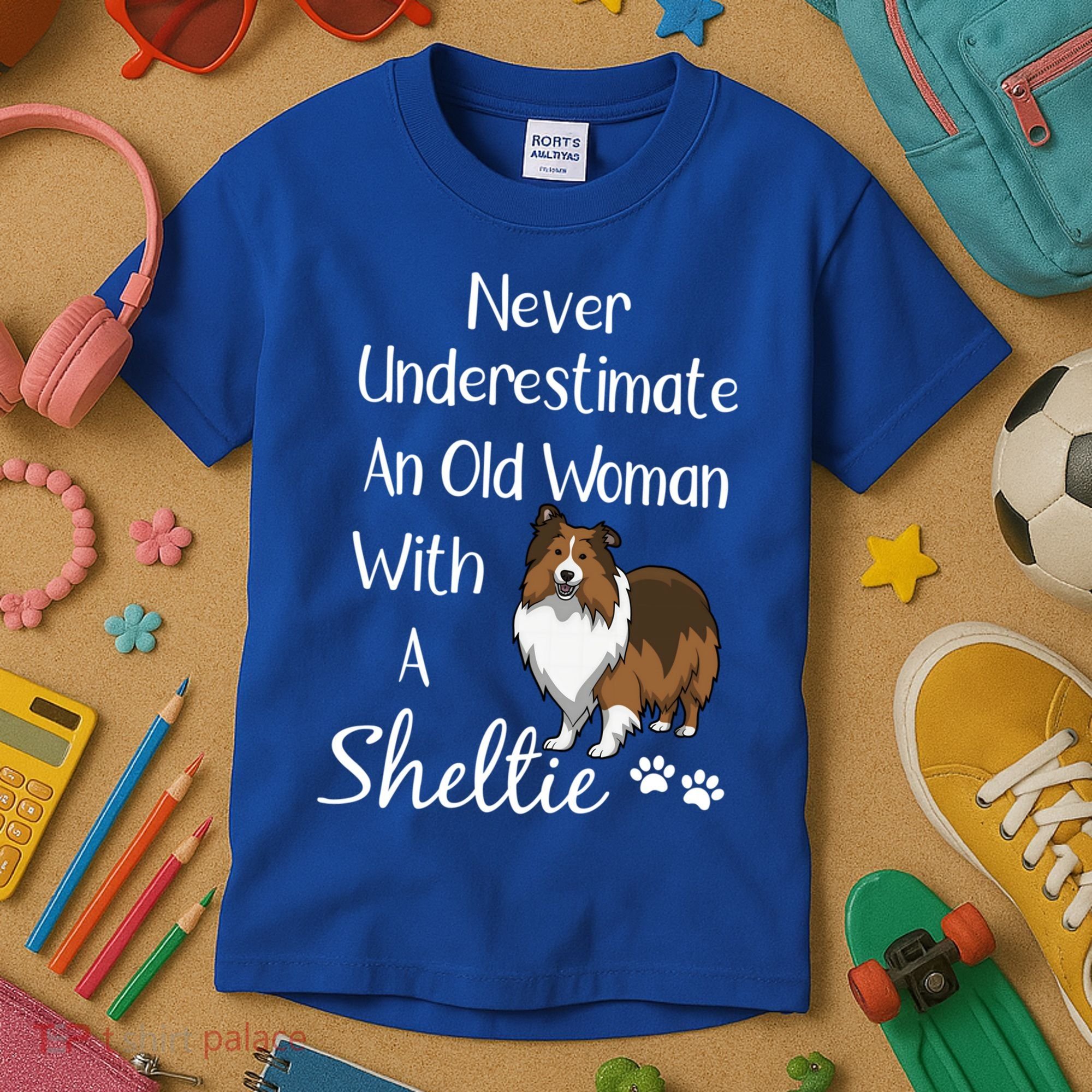 Sheltie Gift Old And Sheltie Funny Sheltie Mom Cool Gift Kids T-Shirt
