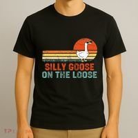 Silly Goose On The Loose Funny Vintage Silliest Goose T-Shirt thumb 3