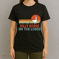 Silly Goose On The Loose Funny Vintage Silliest Goose T-Shirt thumb 4
