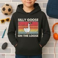Silly Goose On The Loose Funny Silly Goose University Kids Hoodie thumb 2