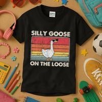 Silly Goose On The Loose Funny Silly Goose University Kids T-Shirt thumb 3