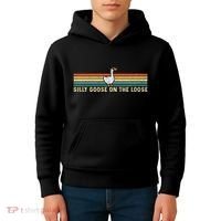 Silly Goose On The Loose Funny Silly Goose University Kids Hoodie thumb 4