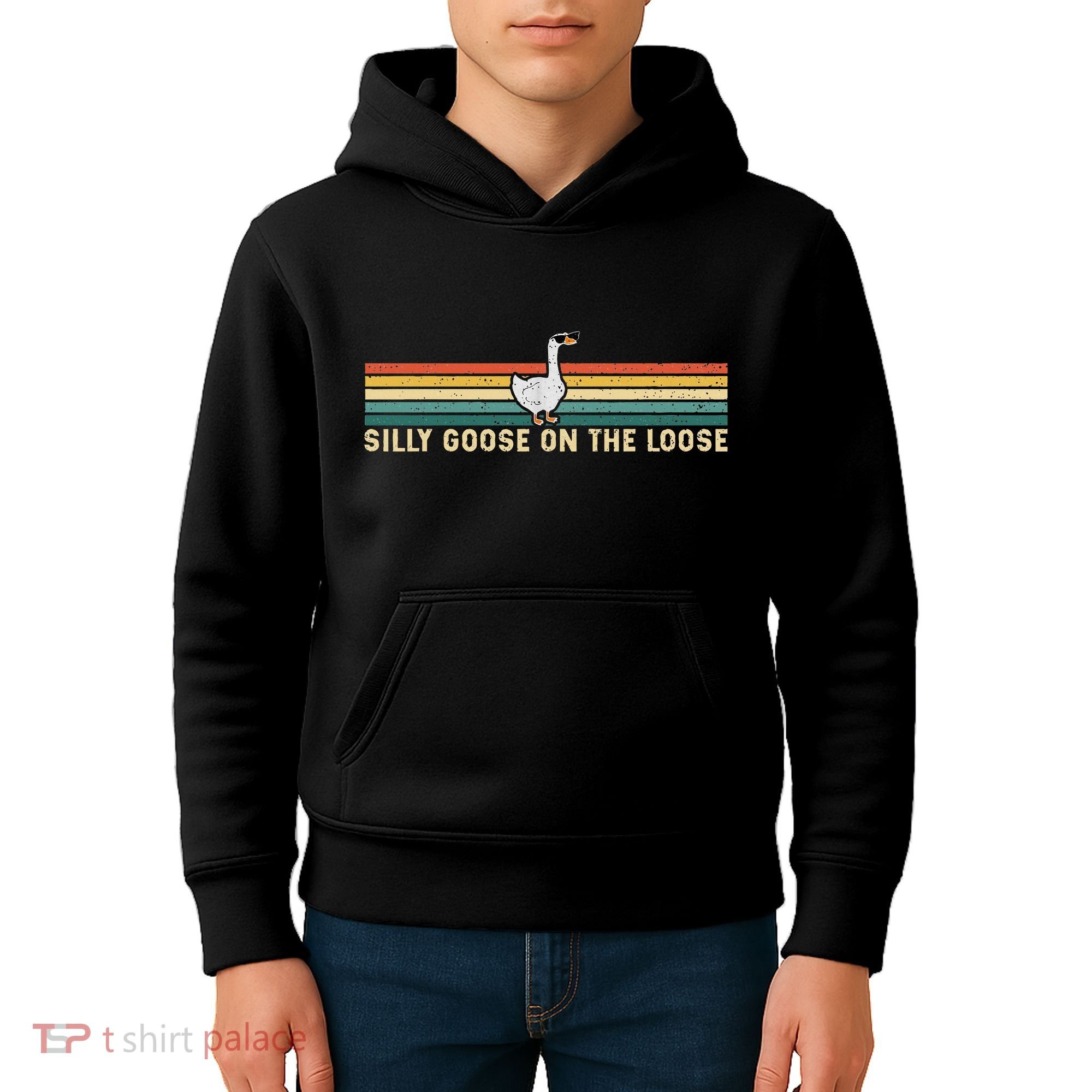 Silly Goose On The Loose Funny Silly Goose University Kids Hoodie