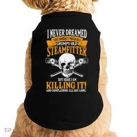 Steamfitter Grumpy Old Pipefitter Tradesman Plumber Pipe Doggie Tank thumb 0