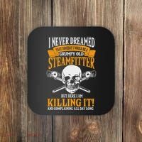 Steamfitter Grumpy Old Pipefitter Tradesman Plumber Pipe Coaster thumb 0