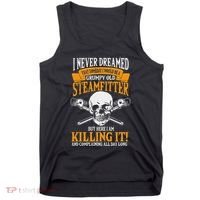Steamfitter Grumpy Old Pipefitter Tradesman Plumber Pipe Tank Top thumb 0