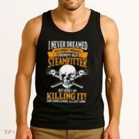 Steamfitter Grumpy Old Pipefitter Tradesman Plumber Pipe Tank Top thumb 3