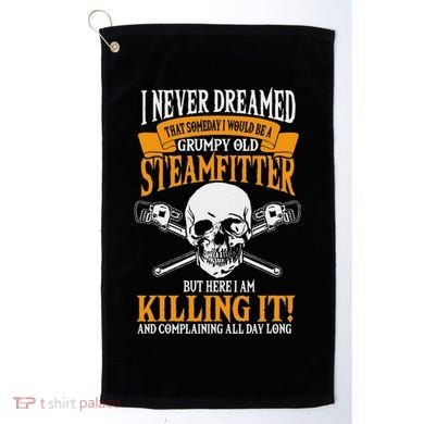 Steamfitter Grumpy Old Pipefitter Tradesman Plumber Pipe Golf Towel