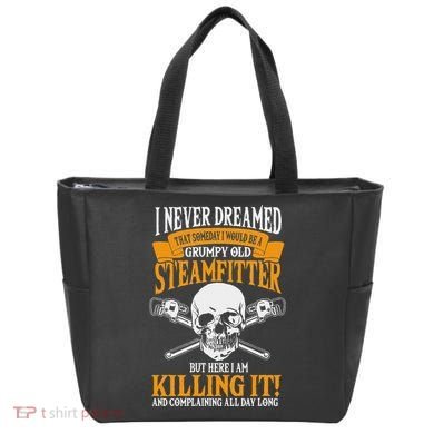 Steamfitter Grumpy Old Pipefitter Tradesman Plumber Pipe Tote Bag