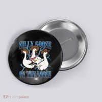 Silly Goose On The Loose Retro Groovy Silly Goose Club Button thumb 0
