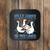 Silly Goose On The Loose Retro Groovy Silly Goose Club Coaster thumb 0