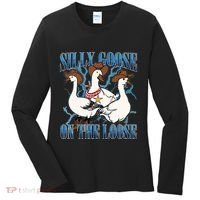 Silly Goose On The Loose Retro Groovy Silly Goose Club Women's Long Sleeve Shirt thumb 0