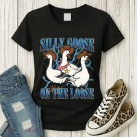 Silly Goose On The Loose Retro Groovy Silly Goose Club Women's T-Shirt thumb 3