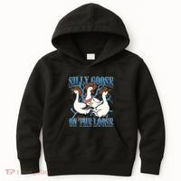 Silly Goose On The Loose Retro Groovy Silly Goose Club Kids Hoodie thumb 0