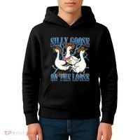 Silly Goose On The Loose Retro Groovy Silly Goose Club Kids Hoodie thumb 4