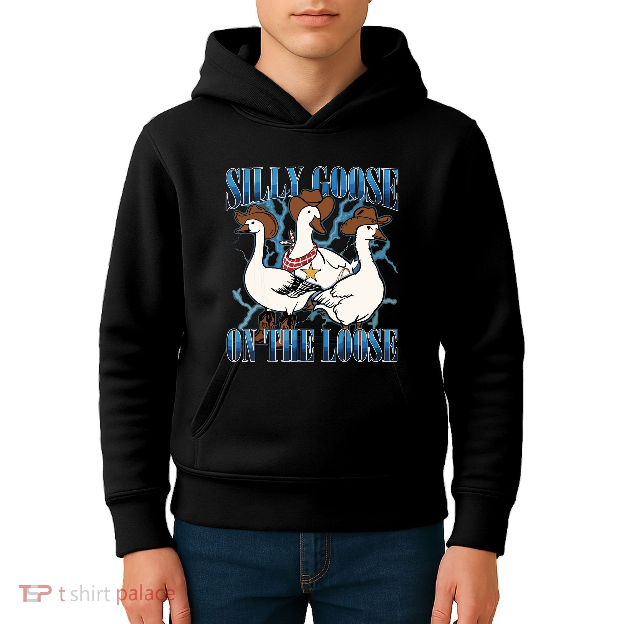 Silly Goose On The Loose Retro Groovy Silly Goose Club Kids Hoodie