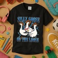Silly Goose On The Loose Retro Groovy Silly Goose Club Kids T-Shirt thumb 3
