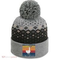 Silly Goose On The Loose Funny Saying Goose Funny The Baniff Cuffed Pom Beanie thumb 0