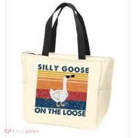Silly Goose On The Loose Funny Saying Goose Funny Tote Bag thumb 3