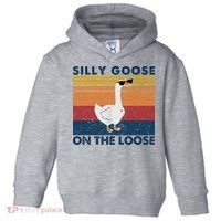 Silly Goose On The Loose Funny Saying Goose Funny Toddler Hoodie thumb 0