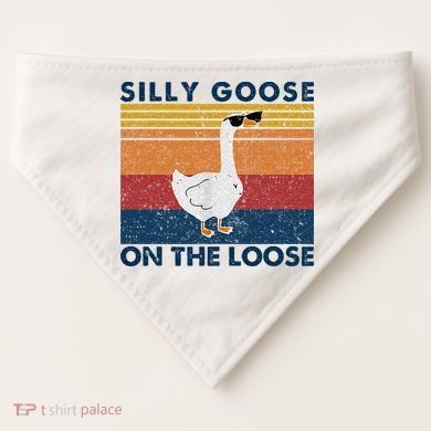 Silly Goose On The Loose Funny Saying Goose Funny USA-Made Doggie Bandana