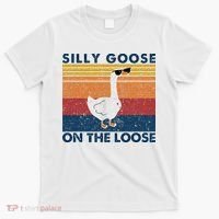 Silly Goose On The Loose Funny Saying Goose Funny T-Shirt thumb 0