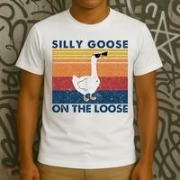 Silly Goose On The Loose Funny Saying Goose Funny T-Shirt thumb 3