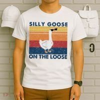 Silly Goose On The Loose Funny Saying Goose Funny T-Shirt thumb 6