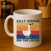 Silly Goose On The Loose Funny Saying Goose Funny Coffee Mug thumb 4