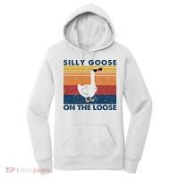 Silly Goose On The Loose Funny Saying Goose Funny Women's Hoodie thumb 0