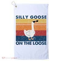 Silly Goose On The Loose Funny Saying Goose Funny Golf Towel thumb 0