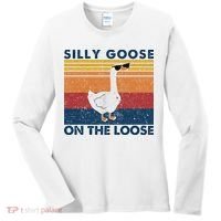 Silly Goose On The Loose Funny Saying Goose Funny Women's Long Sleeve Shirt thumb 0