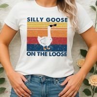 Silly Goose On The Loose Funny Saying Goose Funny Women's T-Shirt thumb 2