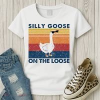 Silly Goose On The Loose Funny Saying Goose Funny Women's T-Shirt thumb 3