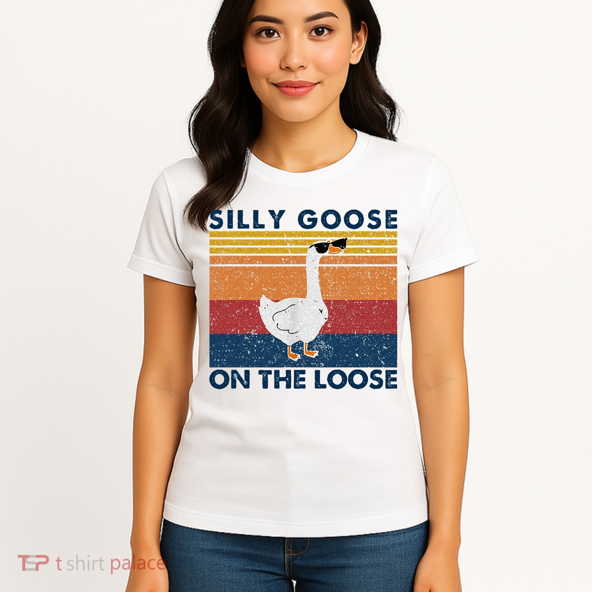 Silly Goose On The Loose Funny Saying Goose Funny Women's T-Shirt