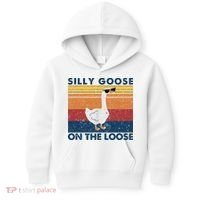 Silly Goose On The Loose Funny Saying Goose Funny Kids Hoodie thumb 0