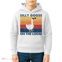 Silly Goose On The Loose Funny Saying Goose Funny Kids Hoodie thumb 4