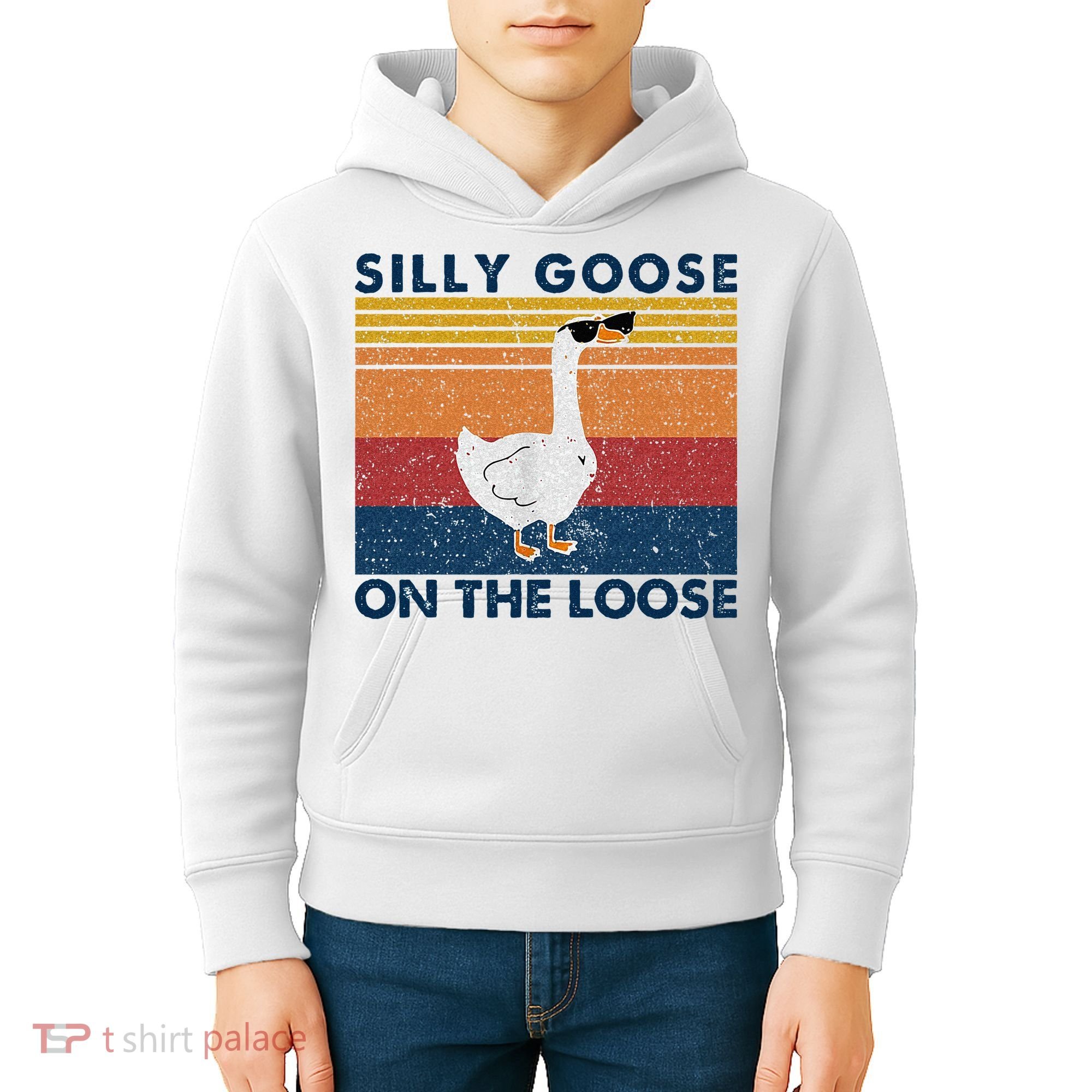 Silly Goose On The Loose Funny Saying Goose Funny Kids Hoodie