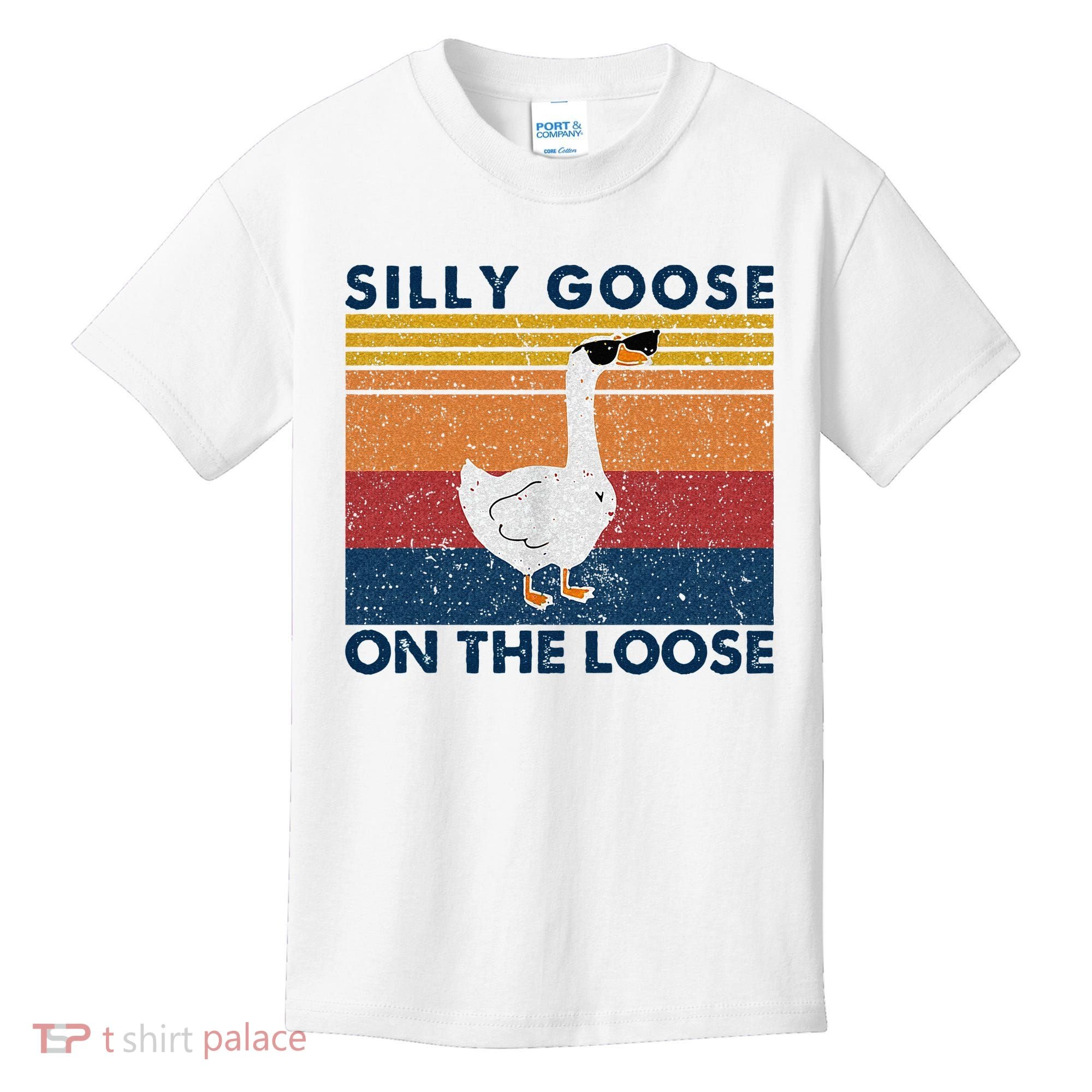 Silly Goose On The Loose Funny Saying Goose Funny Kids T-Shirt