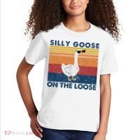 Silly Goose On The Loose Funny Saying Goose Funny Kids T-Shirt thumb 2