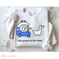 Silly Goose On The Loose Police Car And Duck Sweatshirt thumb 2
