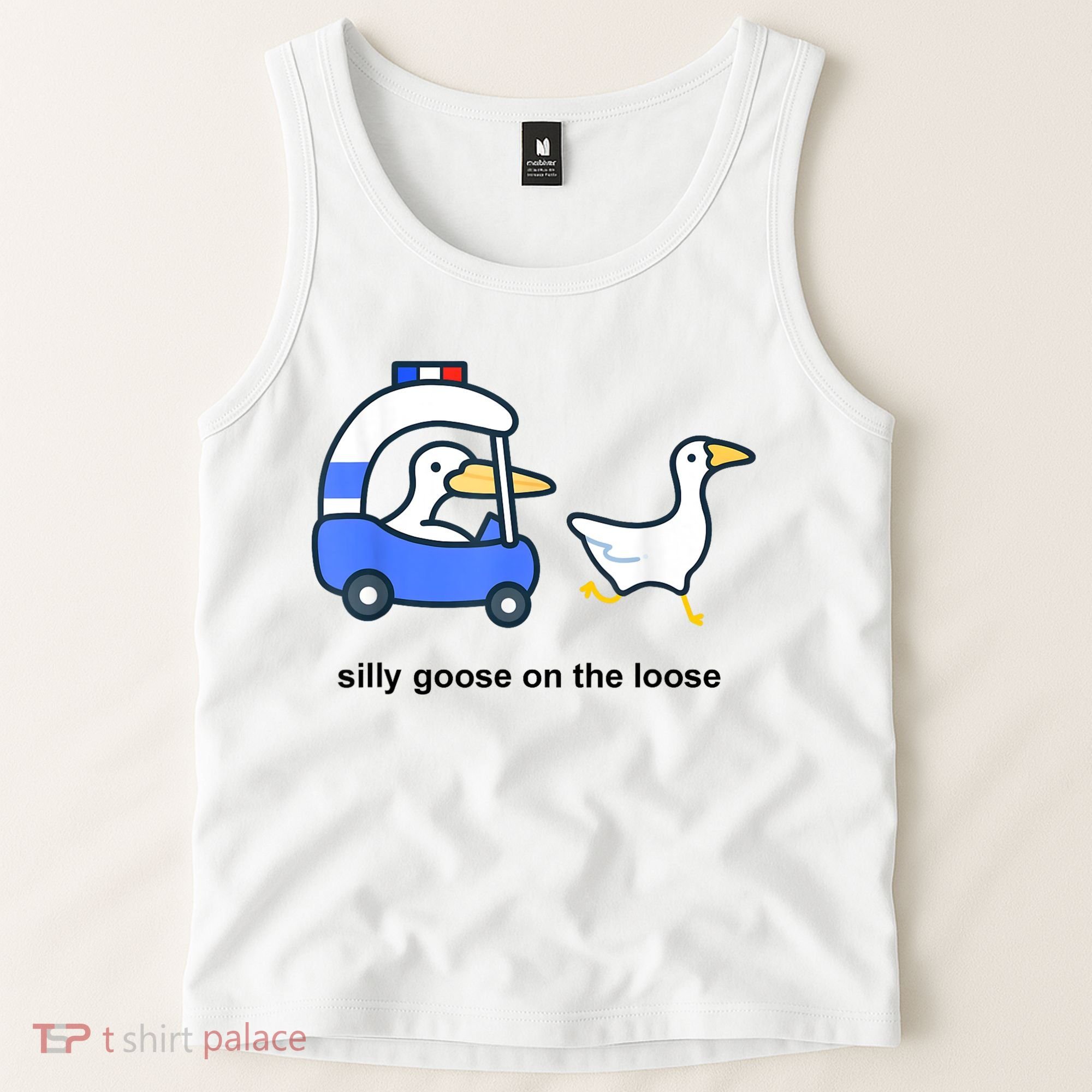 Silly Goose On The Loose Police Car And Duck Tank Top