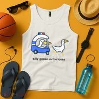 Silly Goose On The Loose Police Car And Duck Tank Top thumb 4