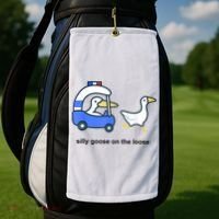 Silly Goose On The Loose Police Car And Duck Golf Towel thumb 2