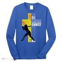 Softball Gifts Players N Christian Religious Long Sleeve Shirt thumb 0