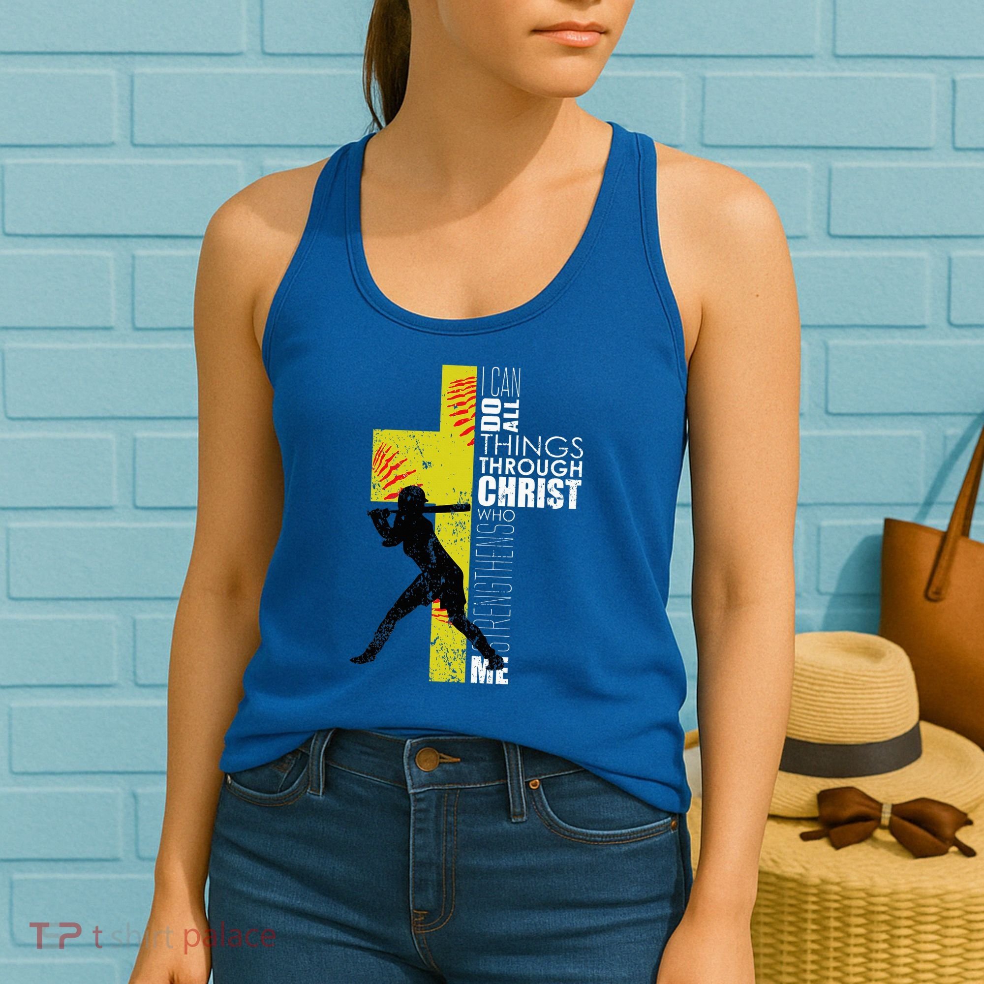 Softball Gifts Players N Christian Religious Women's Tank Top