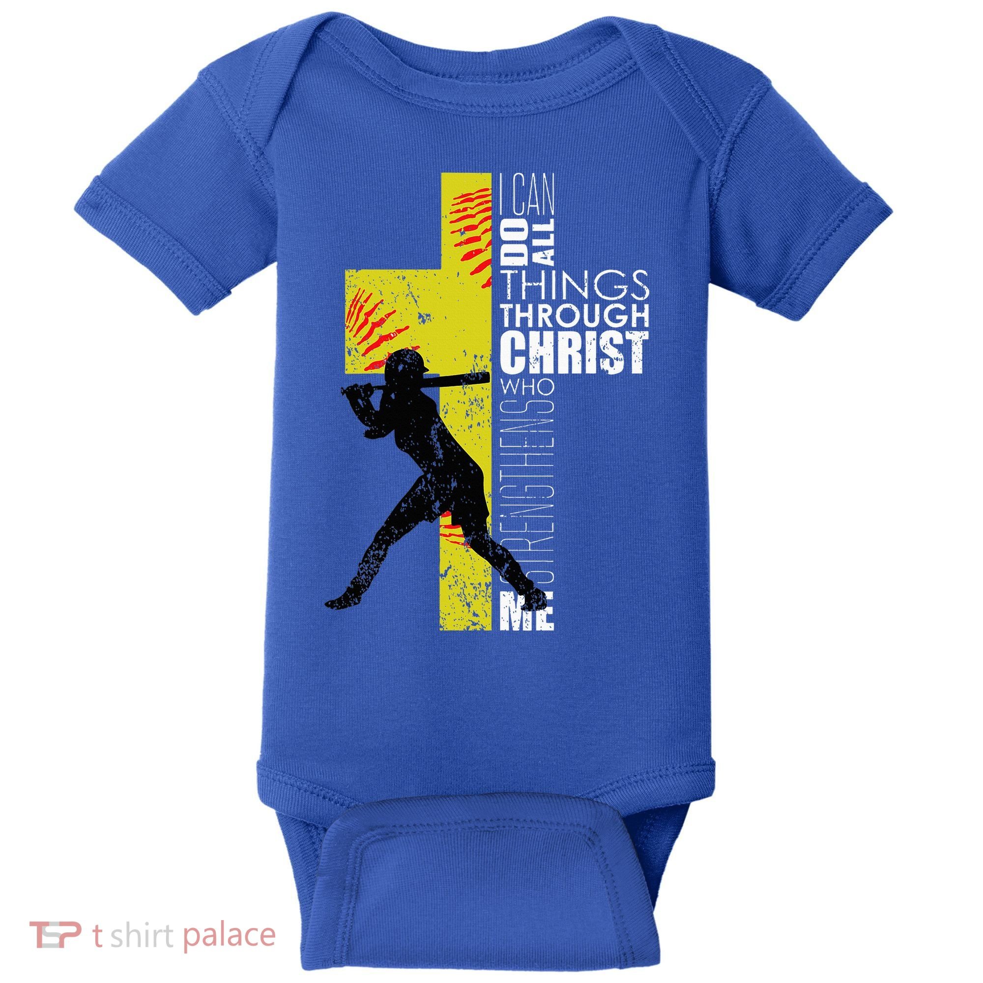 Softball Gifts Players N Christian Religious Baby Bodysuit