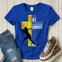 Softball Gifts Players N Christian Religious Women's T-Shirt thumb 3