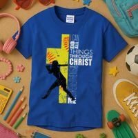 Softball Gifts Players N Christian Religious Kids T-Shirt thumb 3