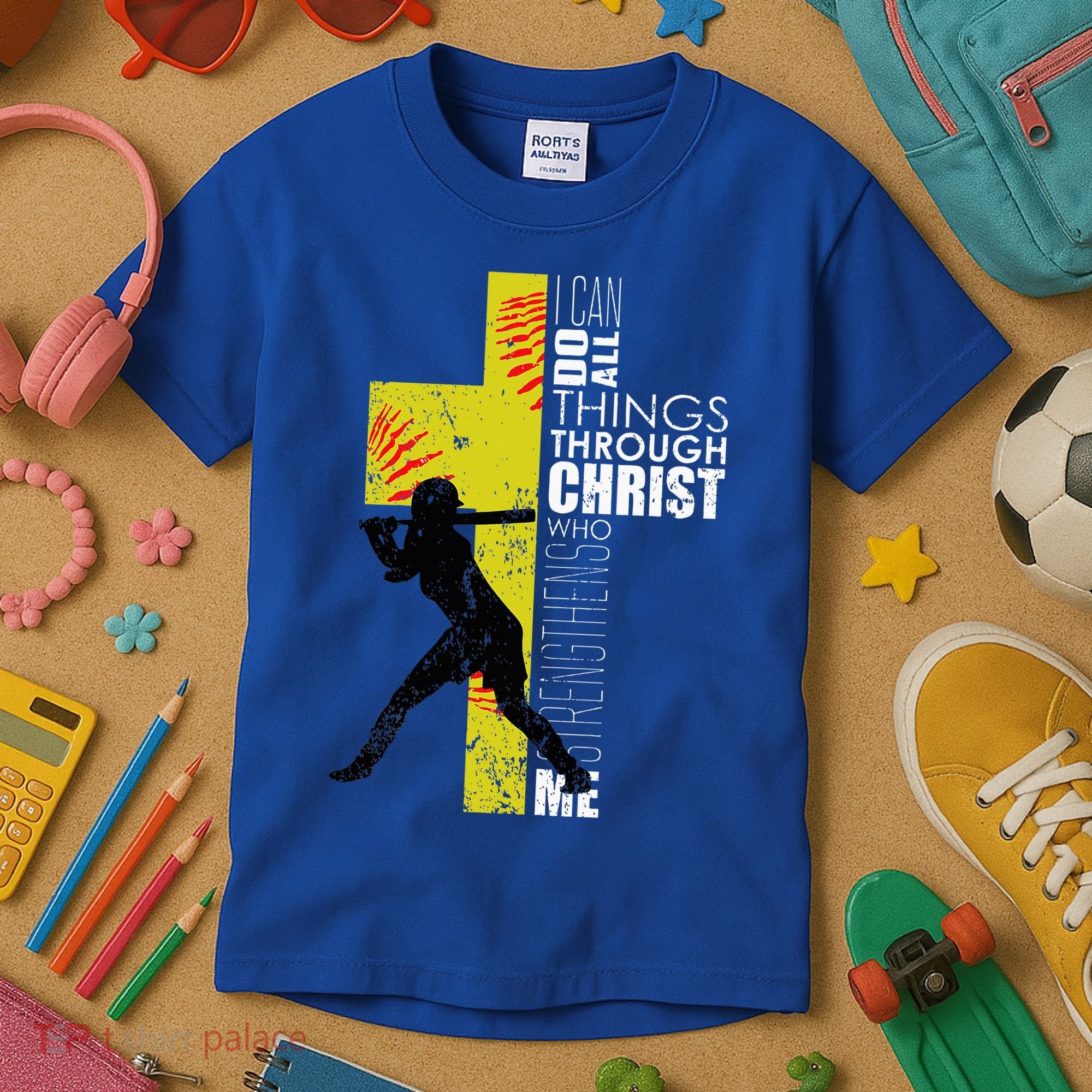 Softball Gifts Players N Christian Religious Kids T-Shirt